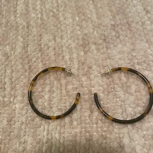 J. Crew Chic Tortoise Shell Open Hoop Earrings